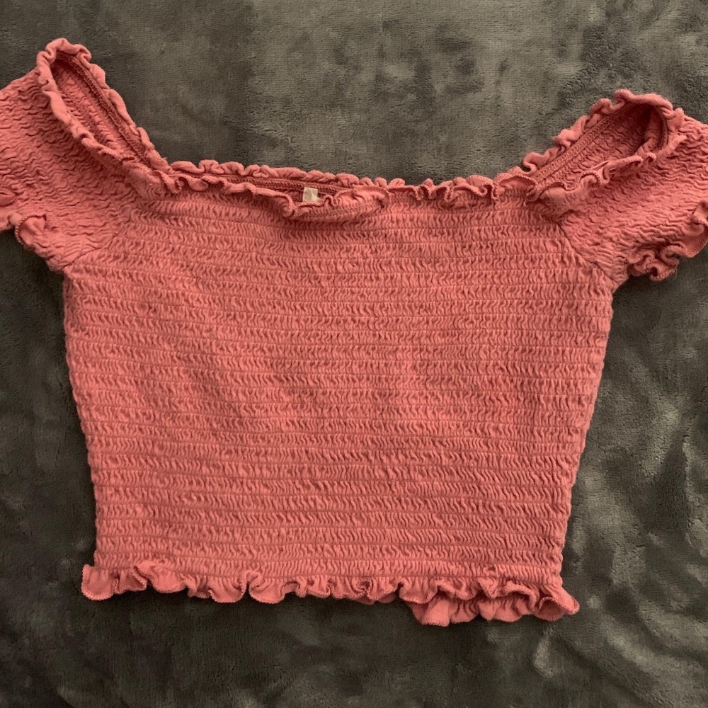 Pink Lettuce Frilled Crop Top